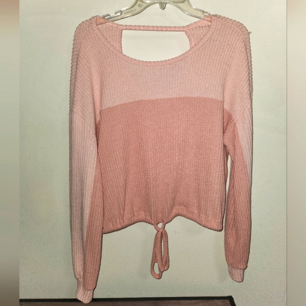 Pink Knit Long Sleeve Top